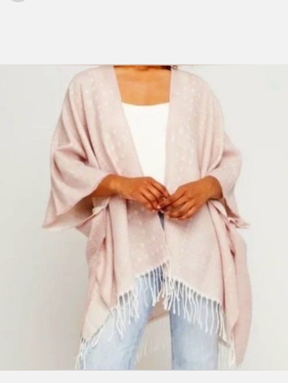 Gentle Fawn Soft Poncho Sweater In Light Pink Size M/L